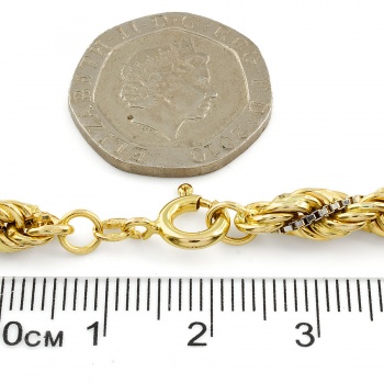 18ct gold 2 tone 7½ ins rope Bracelet, 10.2g